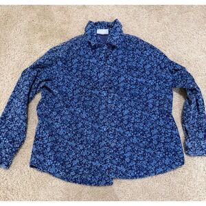 Blair Blue Corduroy Button Up Barn Jacket Size Medium Women's‎